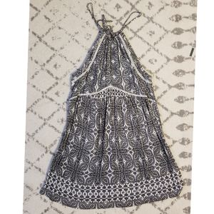F21 Halter Dress w/ Crochet Black White Sz S